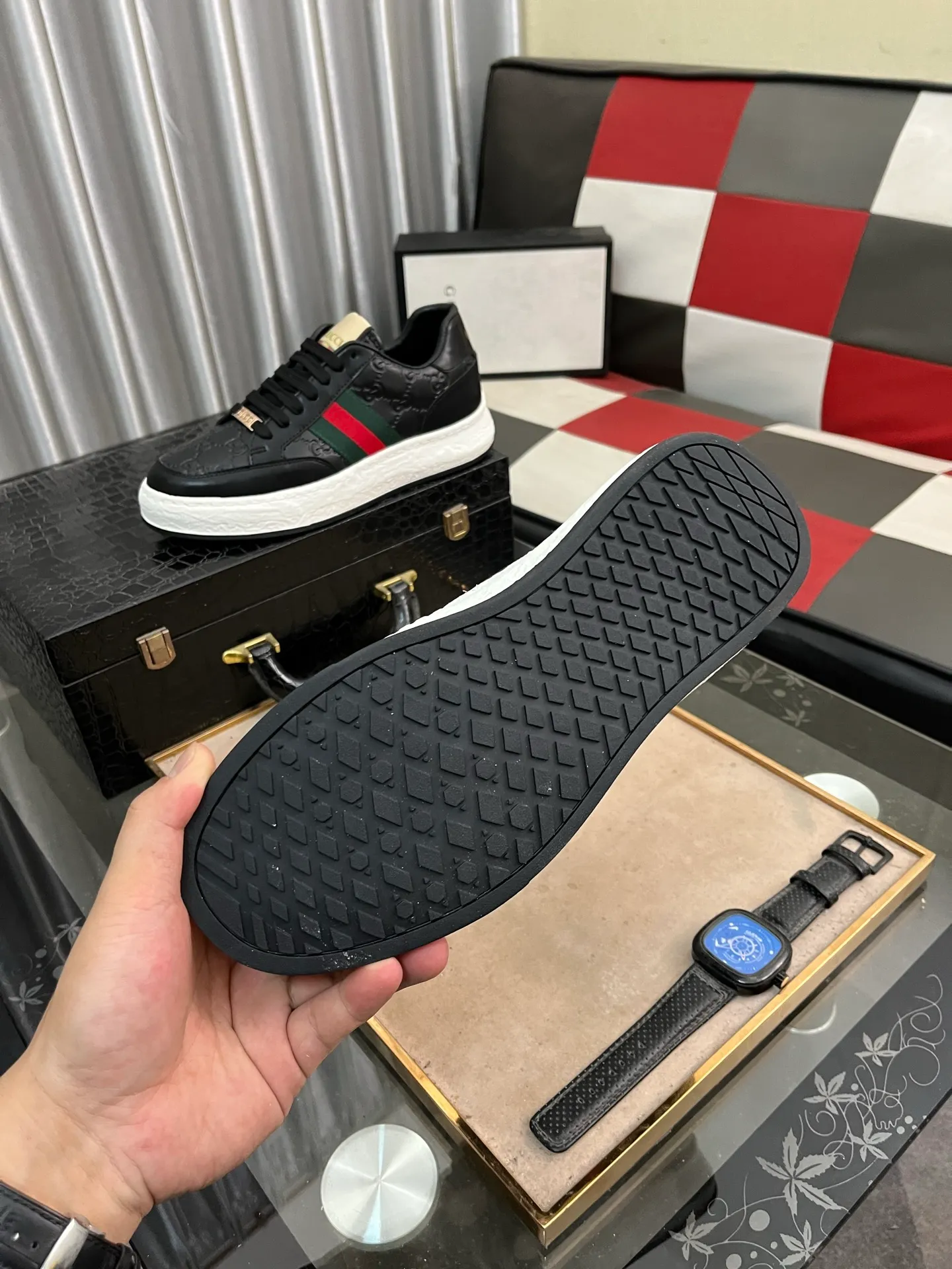 Men's shoes 💰420⌚️⌚️ (GUCCI-Gucci) luxury brand sports and casual shoes, imported original material, sheepskin lining, high-end and comfortable, original outsole is light and wear-resistant! Purely handmade, details determine quality! 38-442️⃣colors available